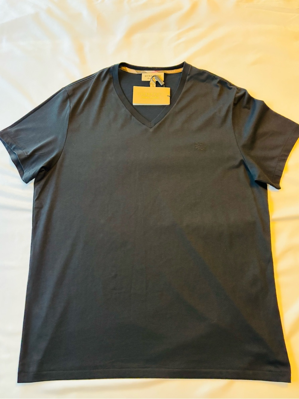 Burberry Black V-Neck Short Sleeve Tee